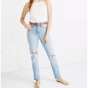 {Madewell} "Classic Straight Jean" High Rise Button Fly Denim Jeans